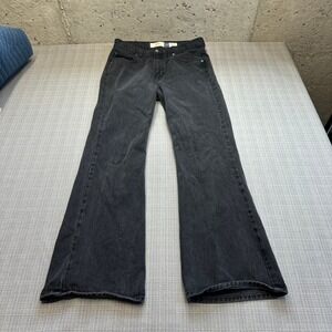 Vintage Y2K Gap Flare Jeans Womens 10 Regular Distressed Black High Rise USA